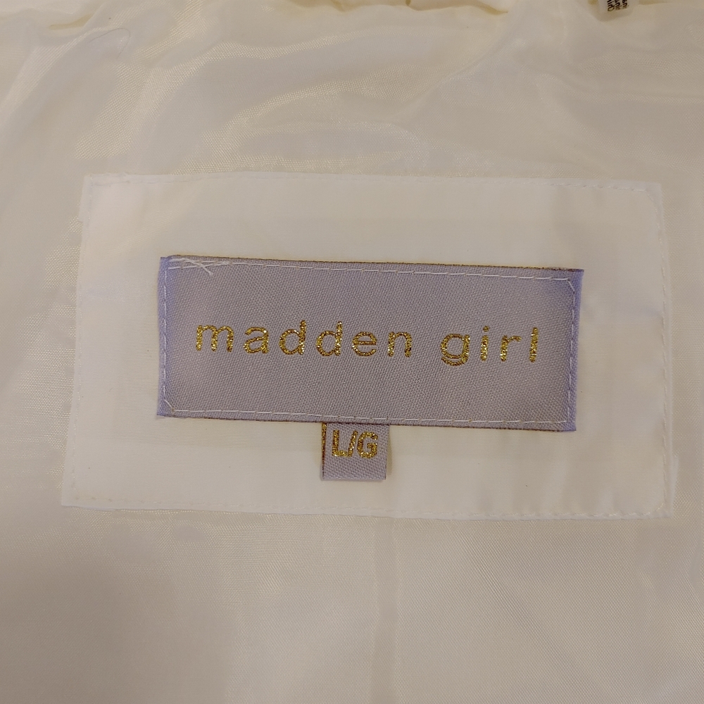 MADDEN GIRL WOMEN'S PUFFER JACKET, WHITE L - Picture 12 of 16